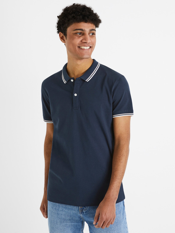 Celio Tmavě modré pánské polo tričko Celio Decolrayeb