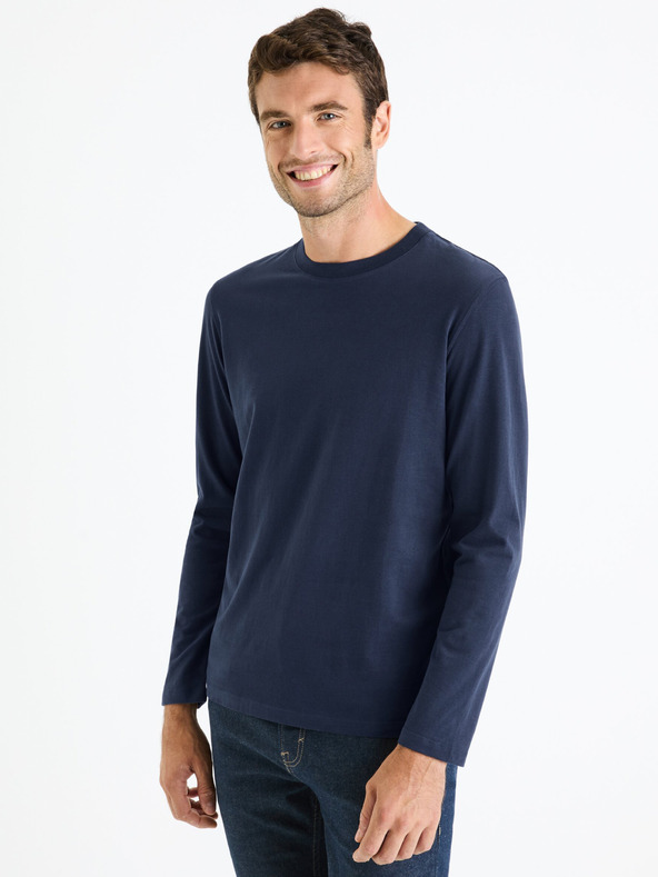 Celio Tmavě modré pánské tričko Celio Cesolaceml