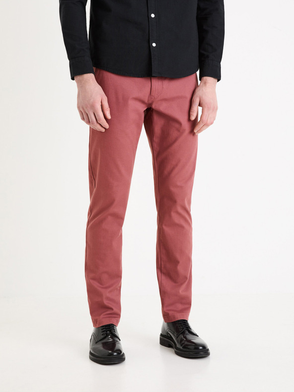 Celio Vínové pánské chino kalhoty Celio Tocharles