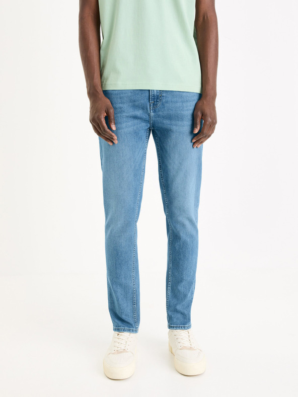 Celio Světle modré pánské slim fit džíny Celio Gotapered