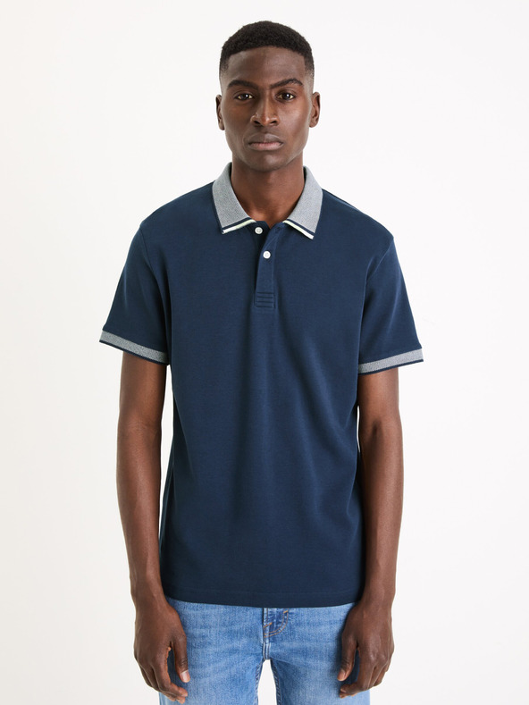 Celio Tmavě modré pánské basic polo tričko Celio Gesort