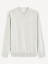 Celio Světle šedý pánský basic svetr Celio Decoton