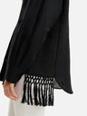 Desigual Černá dámská oversize košile s příměsí lnu Desigual Fringes