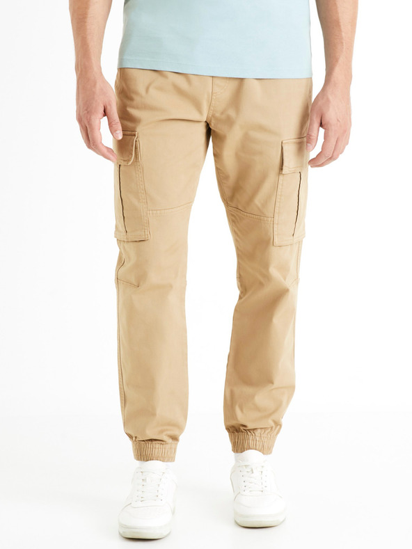 Celio Béžové pánské cargo kalhoty Celio Docar