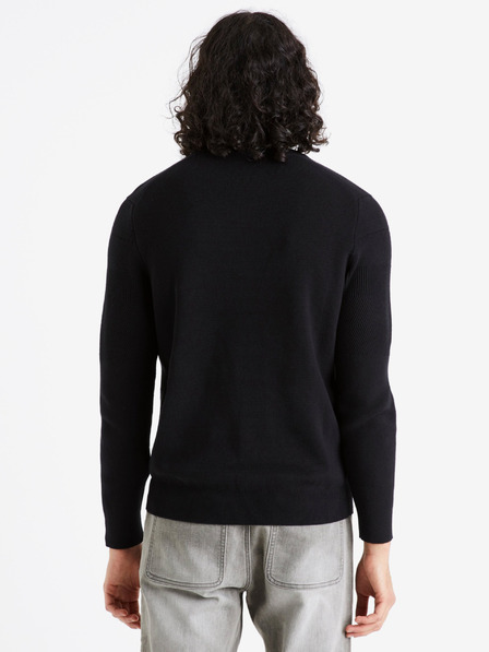 Celio Černý pánský basic svetr Celio Defields