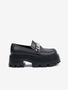 Steve Madden Černé dámské kožené mokasíny Steve Madden Motoride Loafer