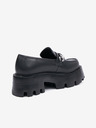 Steve Madden Černé dámské kožené mokasíny Steve Madden Motoride Loafer