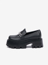 Steve Madden Černé dámské kožené mokasíny Steve Madden Motoride Loafer