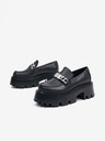 Steve Madden Černé dámské kožené mokasíny Steve Madden Motoride Loafer