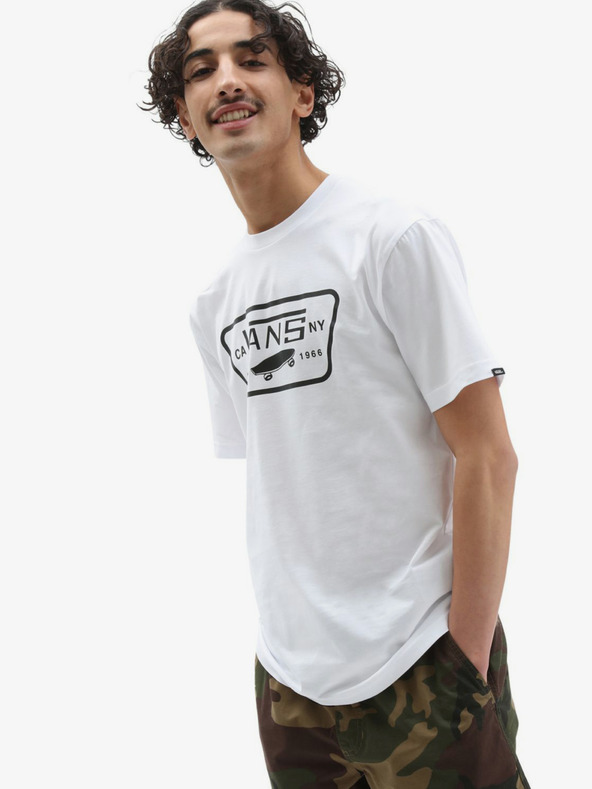 Vans Bílé pánské tričko s potiskem VANS Full Patch