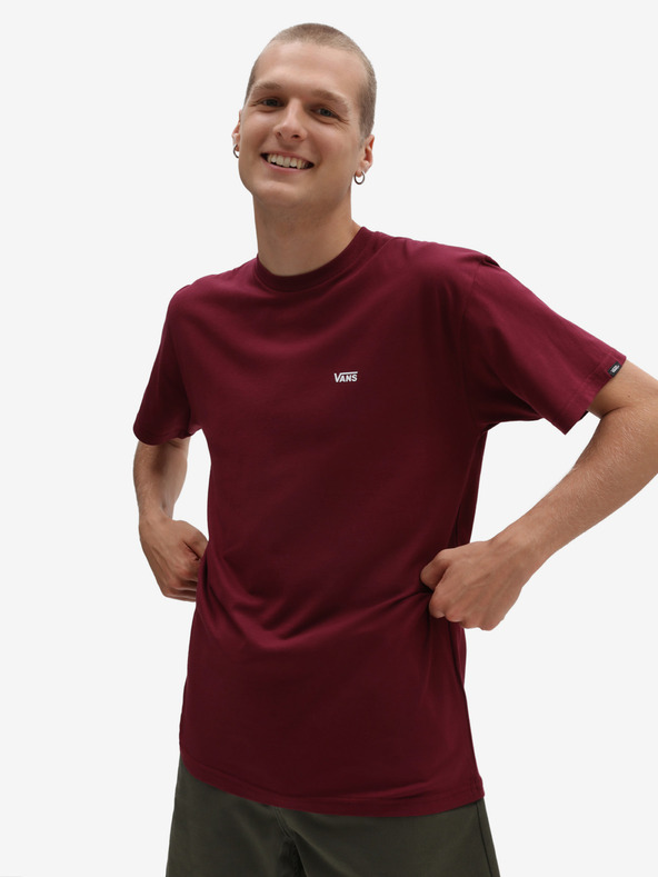 Vans Vínové pánské tričko VANS Left Chest Logo