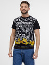 Versace Jeans Couture Bílo-černé pánské vzorované tričko Versace Jeans Couture