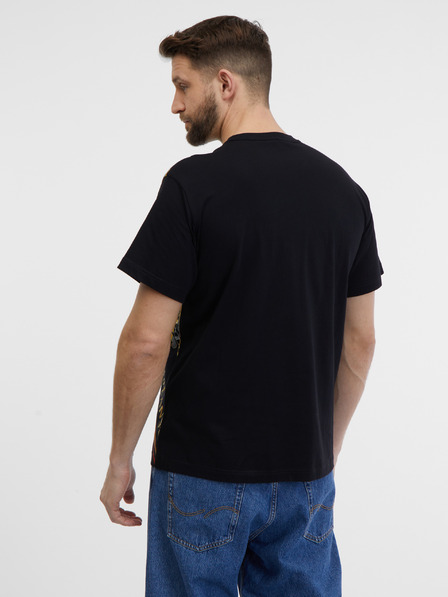 Versace Jeans Couture Černé pánské vzorované tričko Versace Jeans Couture