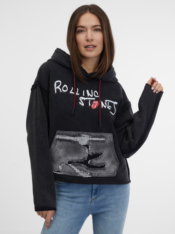 Desigual Černá dámská mikina s kapucí Desigual Rolling