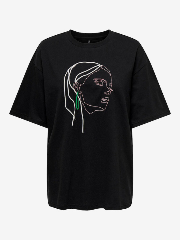 ONLY Černé dámské oversize tričko ONLY Ola