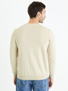 Celio Krémový pánský basic svetr Celio Decoton