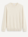 Celio Krémový pánský basic svetr Celio Decoton