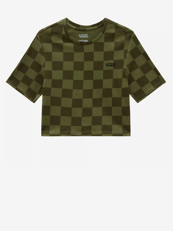 Vans Zelené dámské kostkované cropped tričko VANS Checker