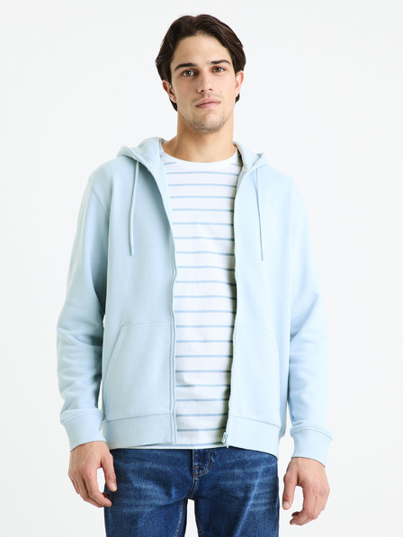 Celio Světle modrá pánská basic mikina Celio Fethree