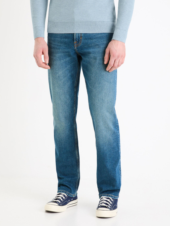 Celio Modré pánské straight fit džíny Celio C5
