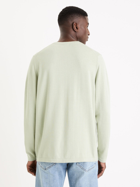 Celio Mentolový pánský basic svetr Celio Gewells