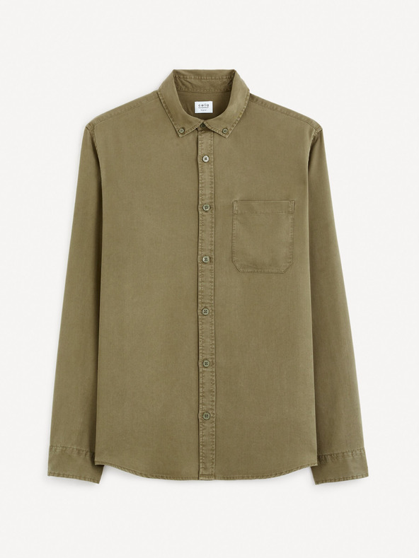Celio Khaki pánská košile Celio Gacocel