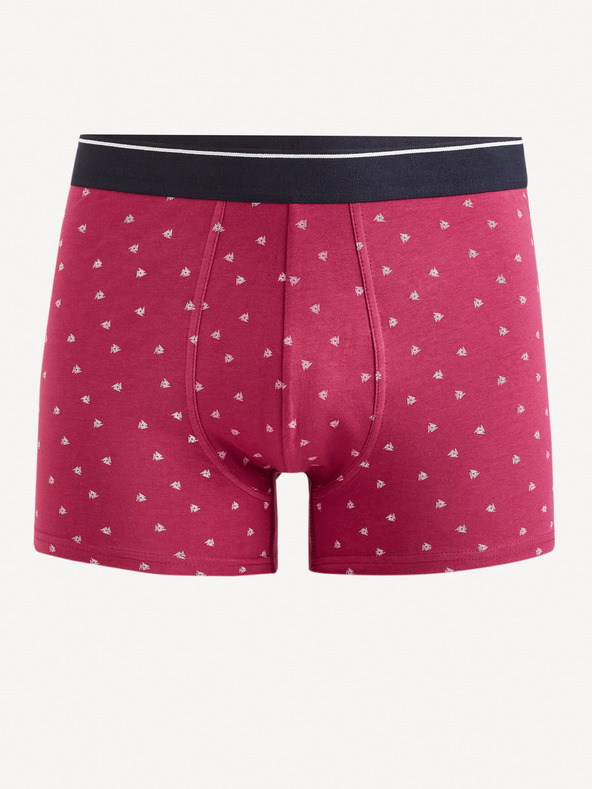 Celio Červené pánské vzorované boxerky Celio Mitch