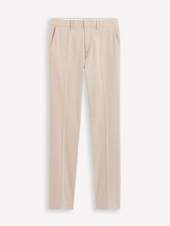 Celio Béžové pánské chino kalhoty Celio Gosi