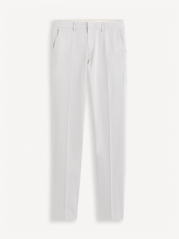 Celio Světle šedé pánské chino kalhoty Celio Gosi