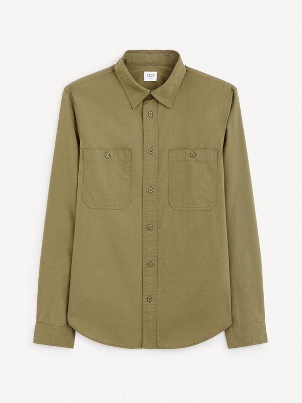 Celio Khaki pánská košile Celio Gagusti2