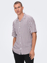 ONLY & SONS Růžovo-bílá pánská pruhovaná košile s krátkým rukávem ONLY & SONS Wayne