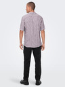 ONLY & SONS Růžovo-bílá pánská pruhovaná košile s krátkým rukávem ONLY & SONS Wayne