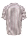 ONLY & SONS Růžovo-bílá pánská pruhovaná košile s krátkým rukávem ONLY & SONS Wayne