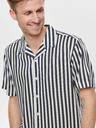 ONLY & SONS Tmavě modrá pruhovaná regular fit košile ONLY & SONS Wayne