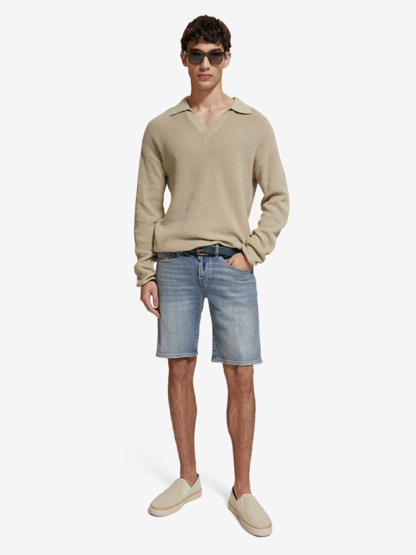 Scotch & Soda Modré pánské džínové kraťasy Scotch & Soda