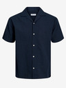 Jack & Jones Tmavě modrá pánská košile s příměsí lnu Jack & Jones