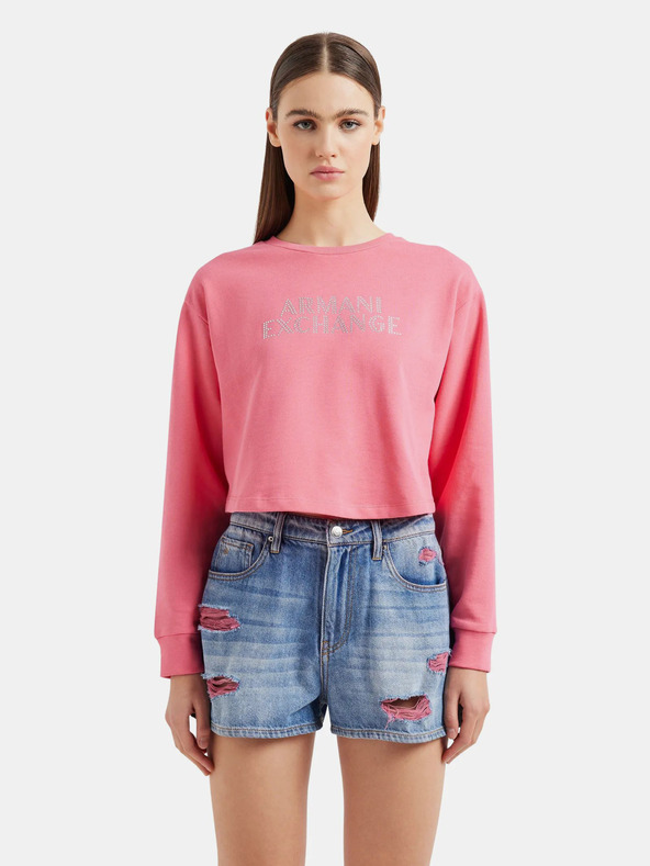 Armani Exchange Růžová dámská mikina Armani Exchange