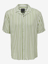ONLY & SONS Bílo-zelená pánská pruhovaná košile s krátkým rukávem ONLY & SONS Wayne