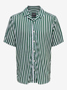 ONLY & SONS Bílo-zelená pánská pruhovaná košile s krátkým rukávem ONLY & SONS Wayne