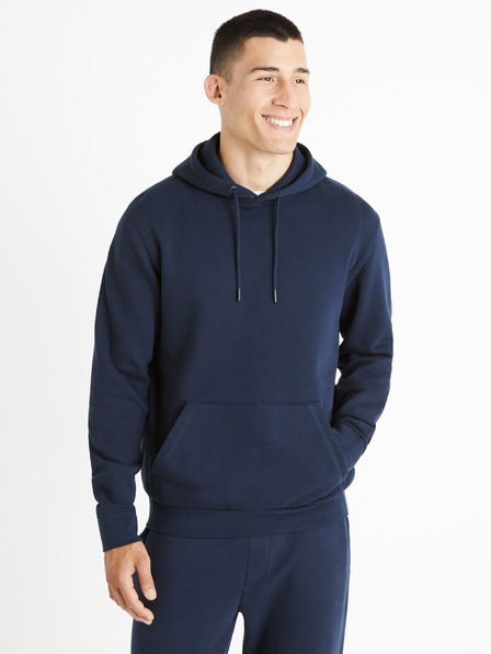 Celio Tmavě modrá pánská basic mikina Celio Fesix