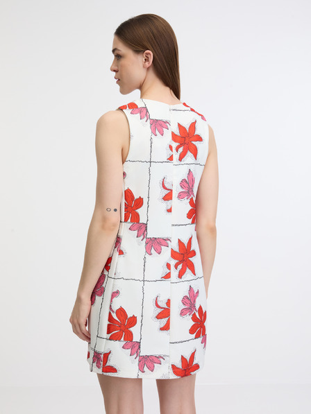 Desigual Červeno-bílé dámské květované minišaty Desigual Houston