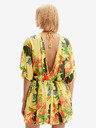 Desigual Žluté dámské květované plážové šaty Desigual Top Tropical Party