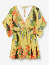 Desigual Žluté dámské květované plážové šaty Desigual Top Tropical Party