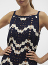 Vero Moda Tmavě modré dámské háčkované midi šaty Vero Moda Venus