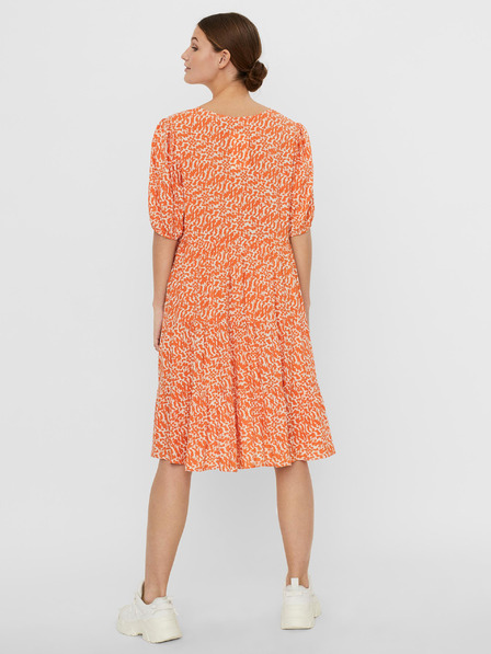 Vero Moda Oranžové vzorované volné šaty VERO MODA Hanna