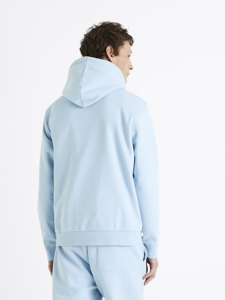 Celio Světle modrá pánská mikina s kapucí Celio Vesix