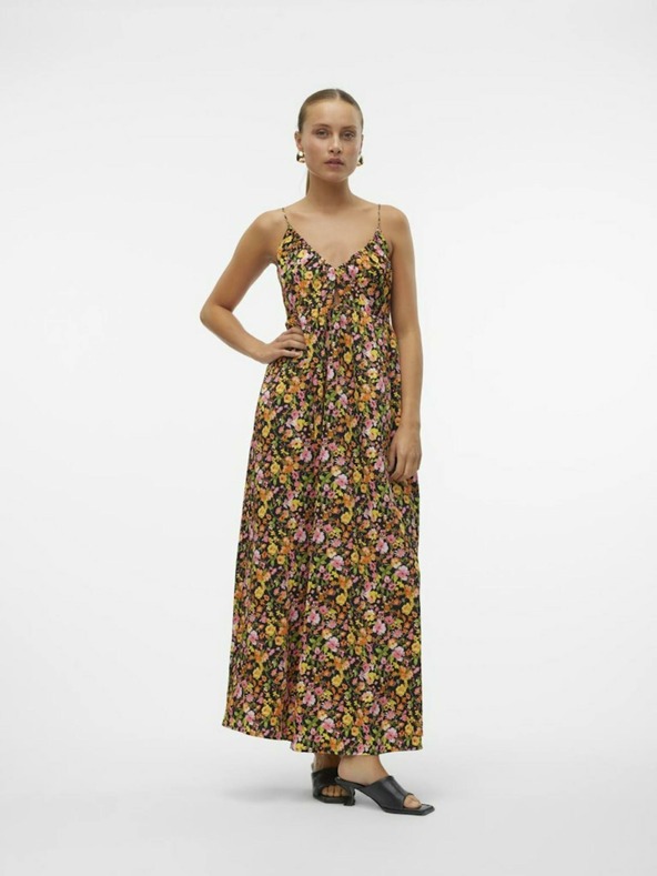 Vero Moda Žluto-oranžové dámské květované maxišaty Vero Moda Page
