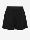 Vero Moda Černé dámské lněné kraťasy Vero Moda Linn