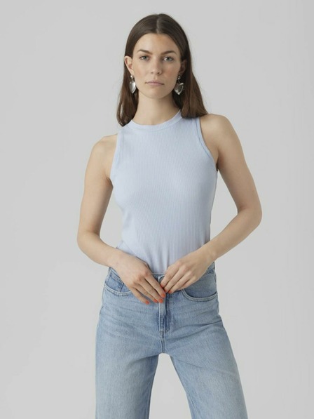 AWARE by VERO MODA Světle modré dámské žebrované basic tílko AWARE by VERO MODA Lavender