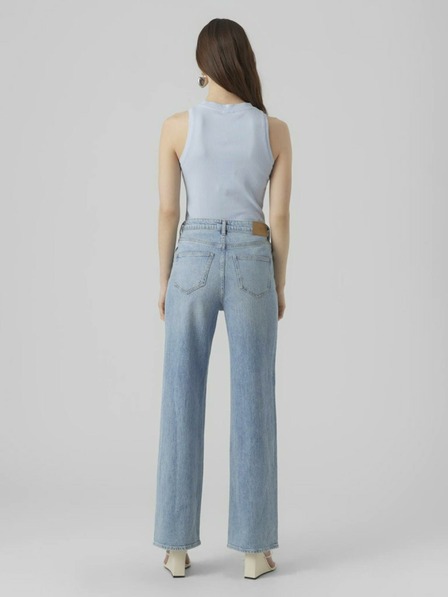 AWARE by VERO MODA Světle modré dámské žebrované basic tílko AWARE by VERO MODA Lavender